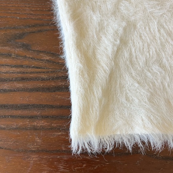 Line + Dot Cream Fuzzy Mock Neck Adler Sweater Revolve Like New - Picture 3 of 6